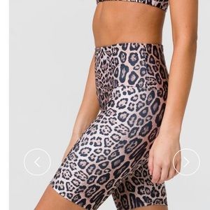Onzie high waisted leopard biker shorts